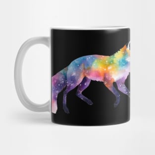 Watercolor Rainbow Galaxy Fox V2 Mug